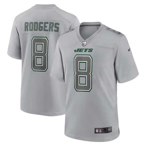 Men%27s New York Jets #8 Aaron Rodgers Grey Atmosphere Fashion Stitched Jersey Dyin->seattle seahawks->NFL Jersey